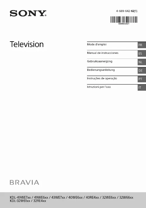 Mode d'emploi SONY KDL32W6100