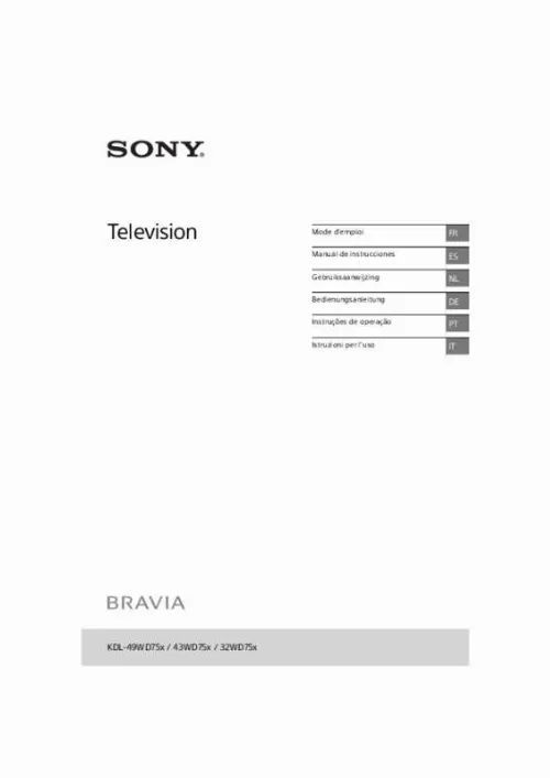 Mode d'emploi SONY KDL-32WD750