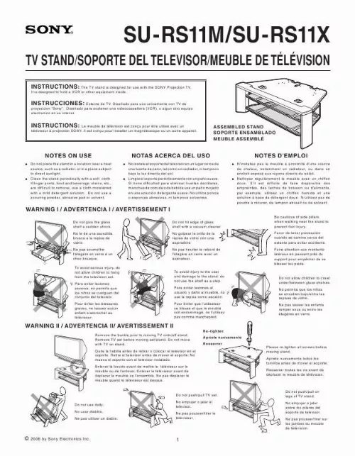 Mode d'emploi SONY KDS-60AL120