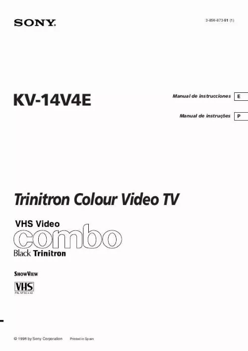 Mode d'emploi SONY KV-14V4E