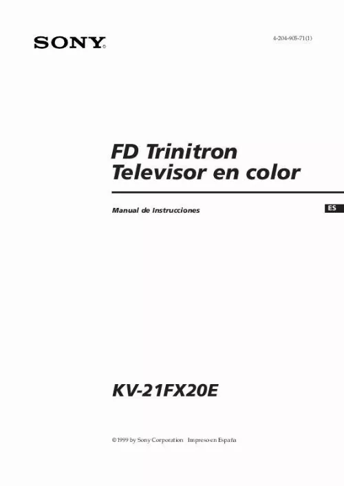 Mode d'emploi SONY KV-21FX20E