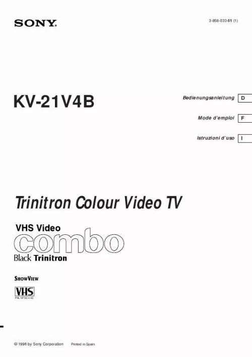 Mode d'emploi SONY KV-21V4B