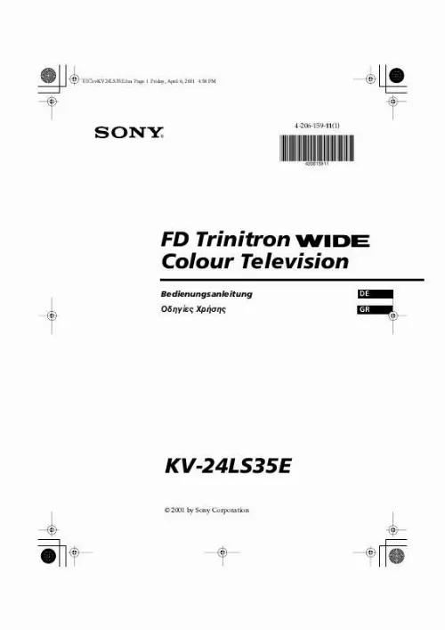 Mode d'emploi SONY KV-24LS35E