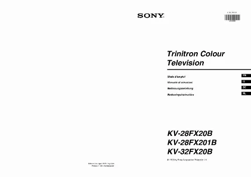 Mode d'emploi SONY KV-28FX20B