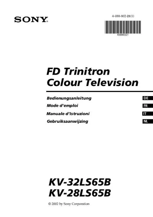 Mode d'emploi SONY KV-28LS65B