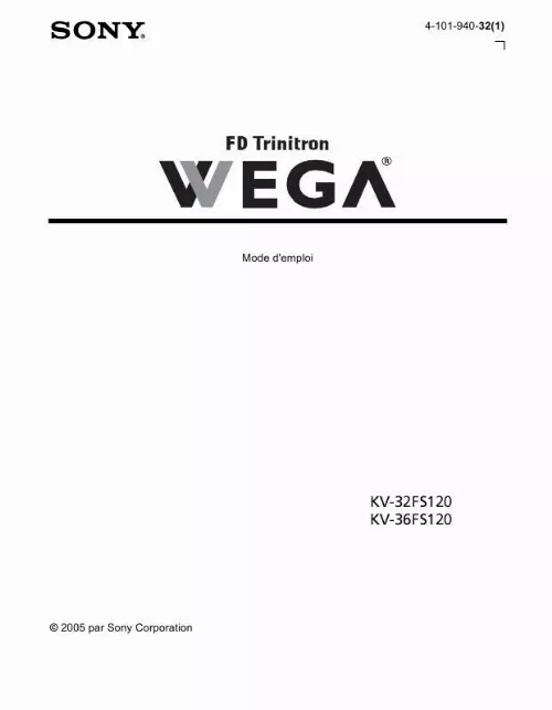 Mode d'emploi SONY WEGA KV-32FS120