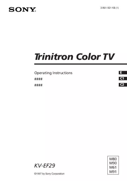 Mode d'emploi SONY KV-EF29M80