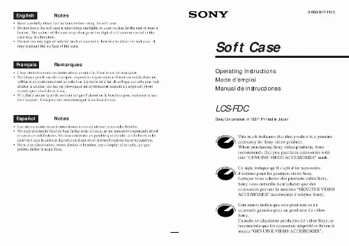 Mode d'emploi SONY LCS-FDC