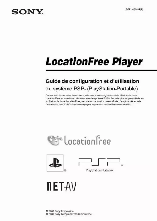 Mode d'emploi SONY LF-PK1