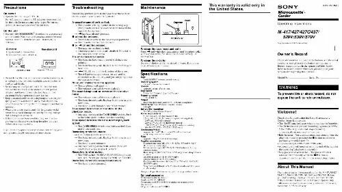 Mode d'emploi SONY M-529V