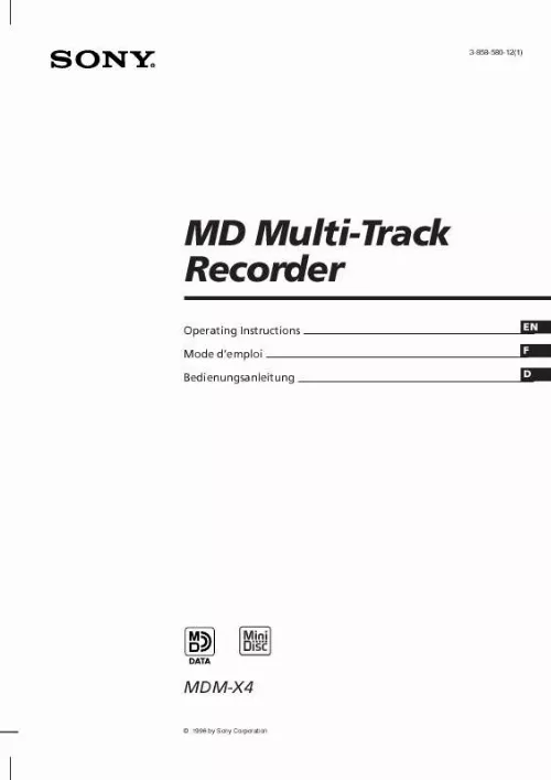 Mode d'emploi SONY MDM-X4