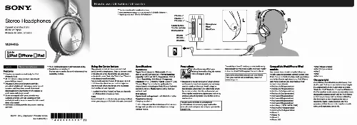 Mode d'emploi SONY MDR-X05/BR