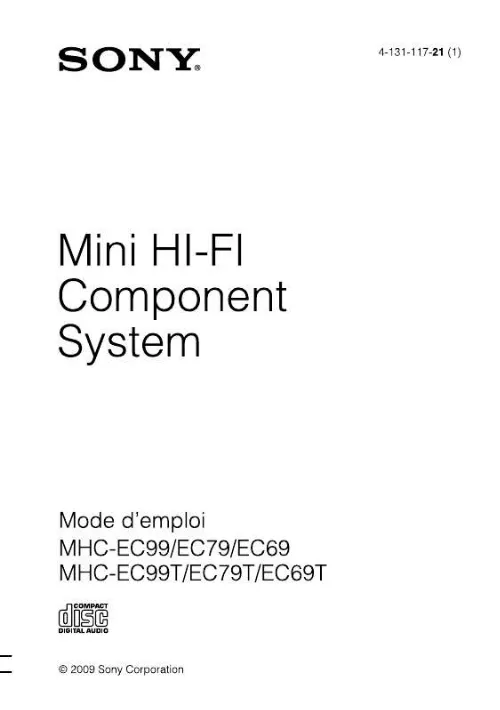 Mode d'emploi SONY MHC-EC99