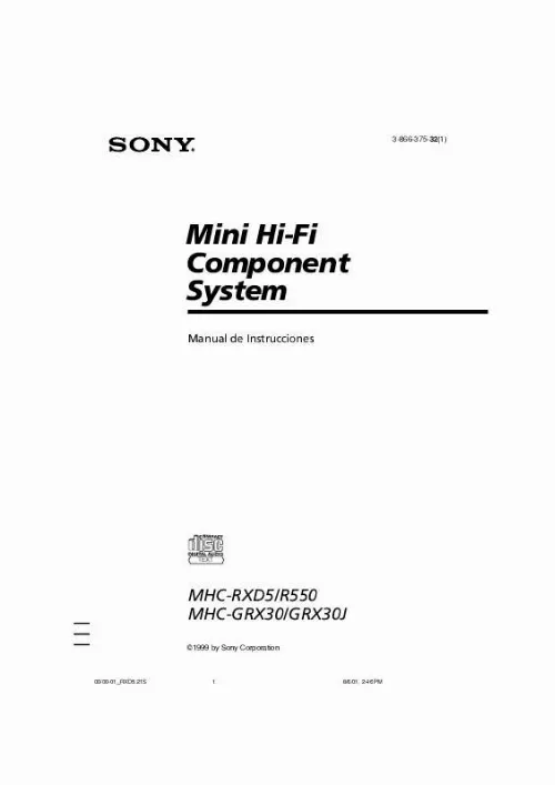 Mode d'emploi SONY MHC-GRX30J