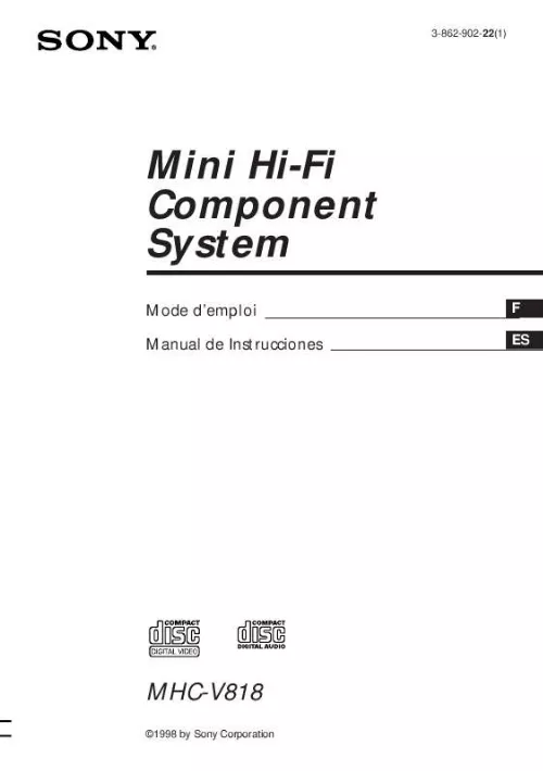 Mode d'emploi SONY MHC-V818