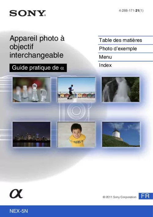 Mode d'emploi SONY NEX-5N