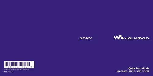 Mode d'emploi SONY NW-S202F