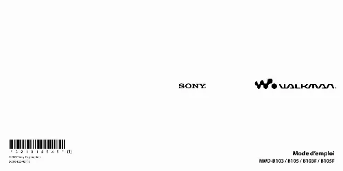 Mode d'emploi SONY NWDB103