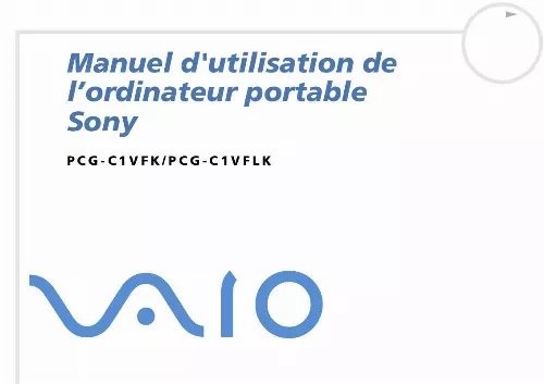 Mode d'emploi SONY PCG-C1VFK