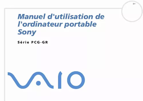 Mode d'emploi SONY PCG-GR114MK