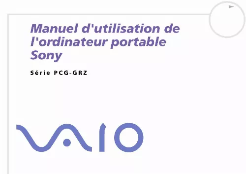 Mode d'emploi SONY PCG-GRZ615S