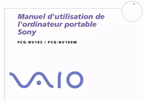 Mode d'emploi SONY PCG-NV109M