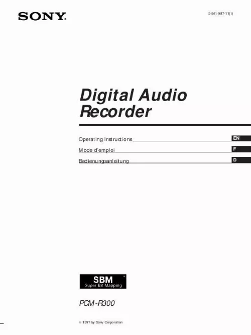 Mode d'emploi SONY PCM-R300