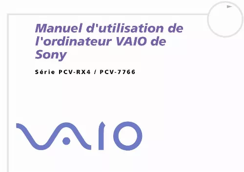 Mode d'emploi SONY PCV-RX404