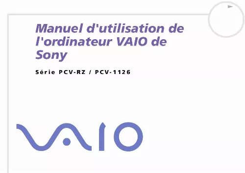 Mode d'emploi SONY PCV-RZ312