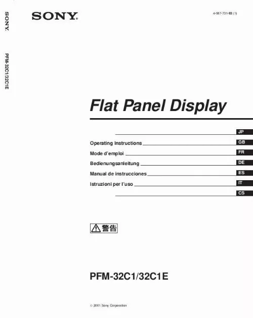 Mode d'emploi SONY PFM-32C1