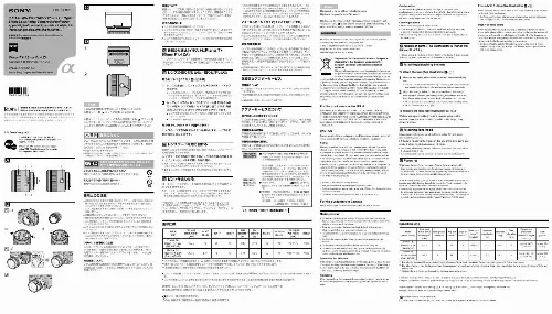 Mode d'emploi SONY SAL85F14Z