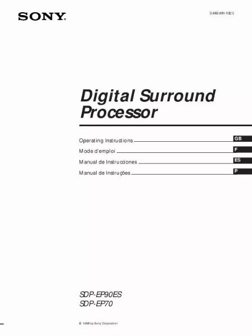 Mode d'emploi SONY SDP-EP90ES