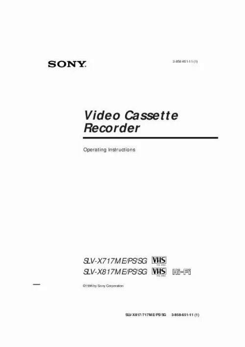 Mode d'emploi SONY SLV-X717ME