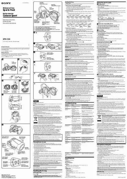 Mode d'emploi SONY SPK-CXA