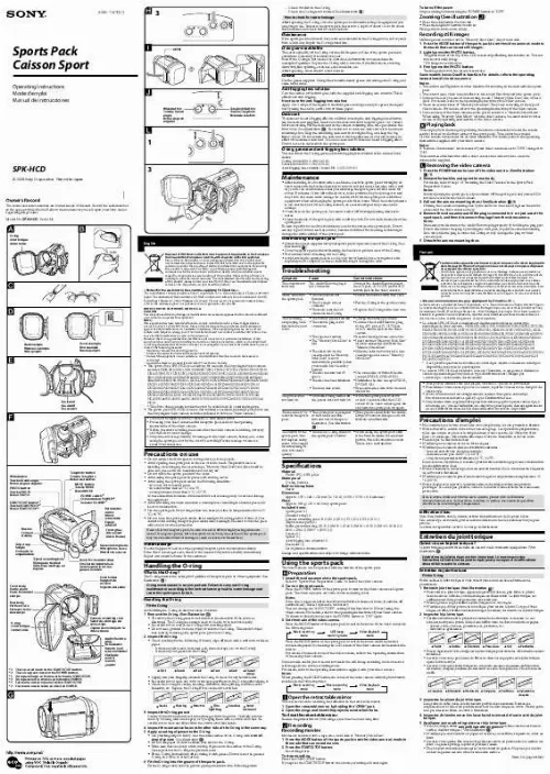 Mode d'emploi SONY SPK-HCD