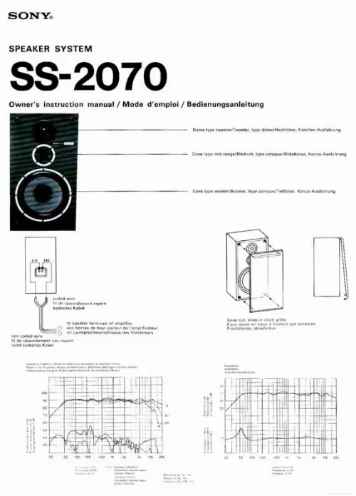 Mode d'emploi SONY SS-2070
