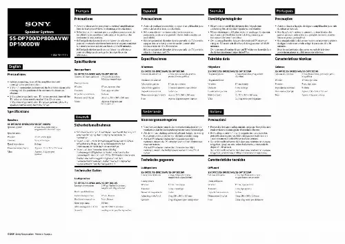 Mode d'emploi SONY SS-DP800AVW