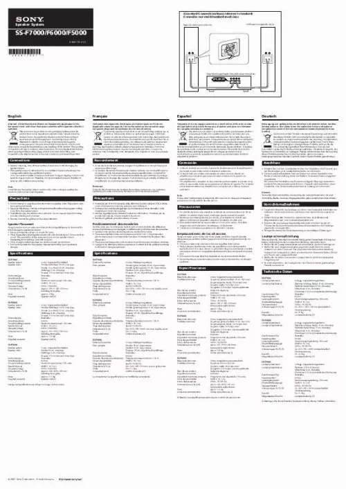 Mode d'emploi SONY SS-F6000