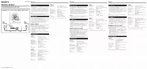 Mode d'emploi SONY SS-MB150H