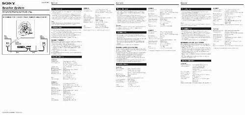 Mode d'emploi SONY SS-MB250H