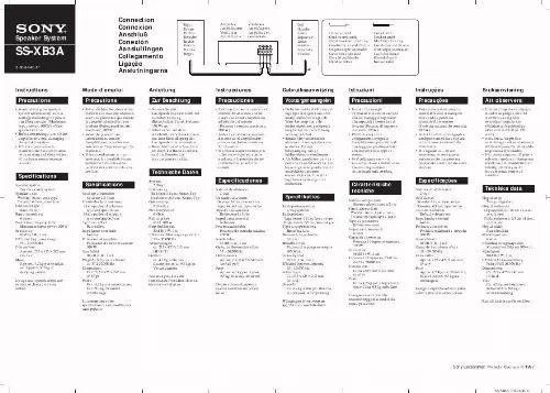 Mode d'emploi SONY SS-XB3A