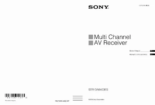 Mode d'emploi SONY STR-DA6400ES