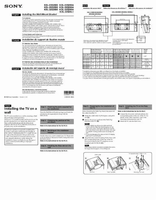 Mode d'emploi SONY SU-WL31