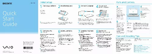 Mode d'emploi SONY VAIO SVE1513KCXS