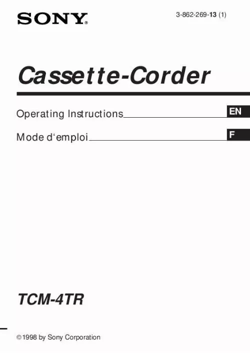 Mode d'emploi SONY TCM-4TR