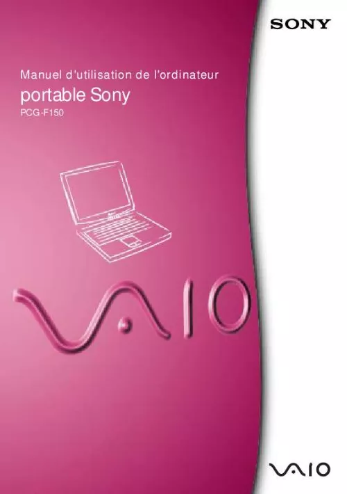 Mode d'emploi SONY VAIO PCG-F150