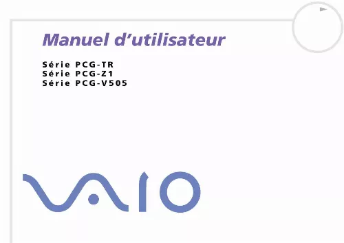 Mode d'emploi SONY VAIO PCG-TR2MP