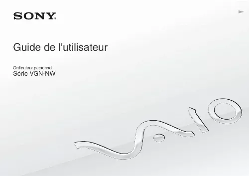 Mode d'emploi SONY VAIO VGN-NW31EF