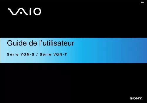 Mode d'emploi SONY VAIO VGN-T2XRP/S
