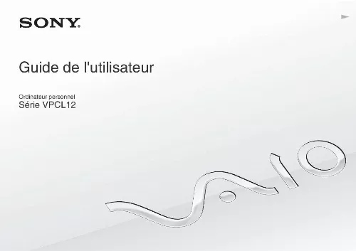 Mode d'emploi SONY VAIO VPCL12S2E